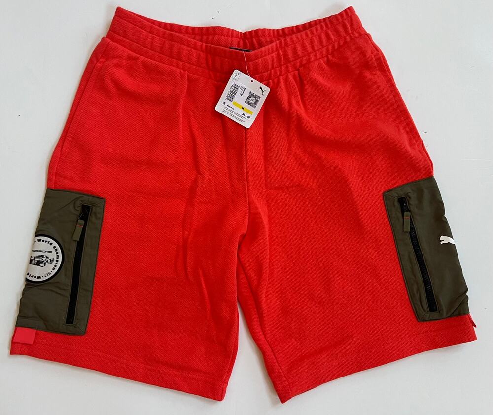 Puma x Porsche Legacy Statement Fleece Shorts Orange 533997-04 Men’s Size M NWT